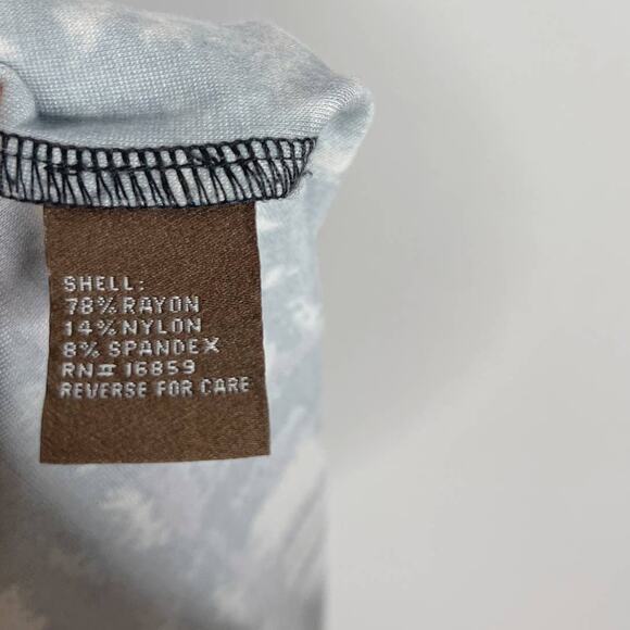 J Mclaughlin 6 Blue Plaid Print Knit Pencil Skirt Rayon Stretch Work Office - Picture 8 of 9